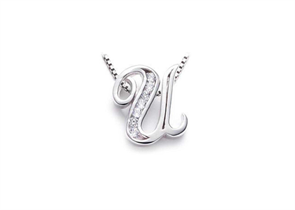 Rhodium Plated | Alphabet Pendants